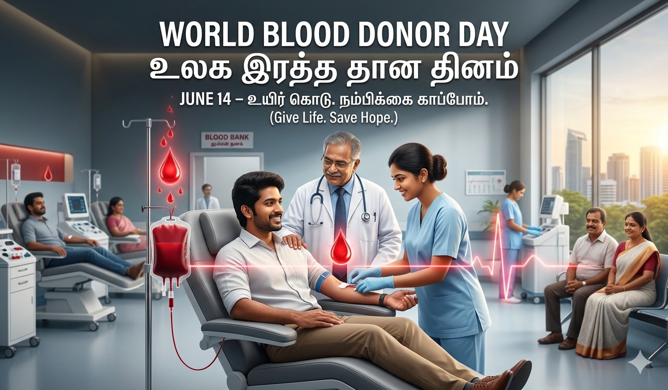 Premium poster World Blood Donor Day | உலக இரத்த தான தினம் tnposter download