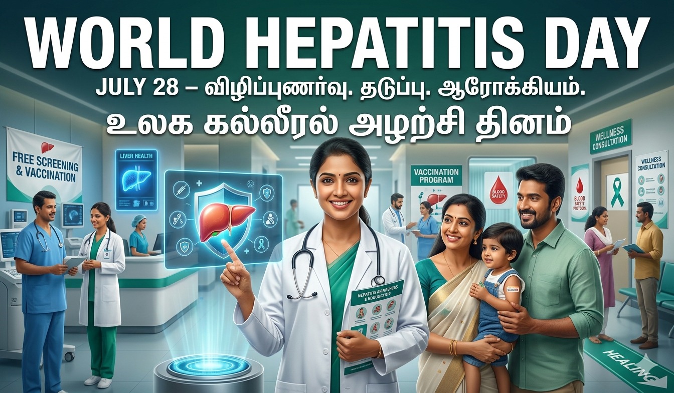 Premium poster  for World Hepatitis Day | உலக கல்லீரல் அழற்சி தினம் tnposterdownload