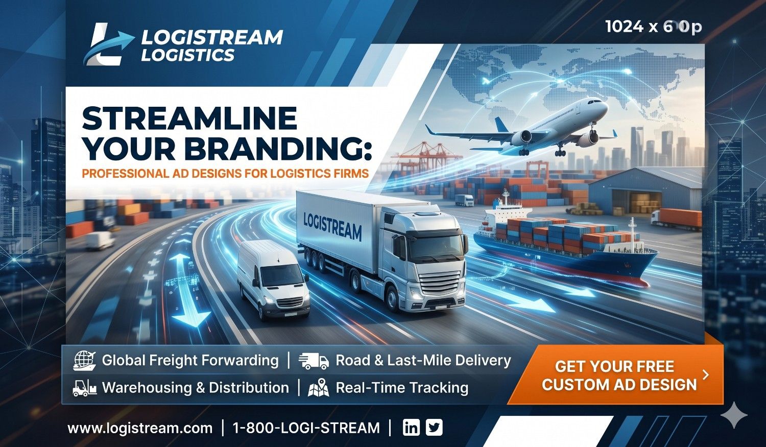 Logistics,Streamline Your Branding: Professional Ad Designs for Logistics Firms tamil