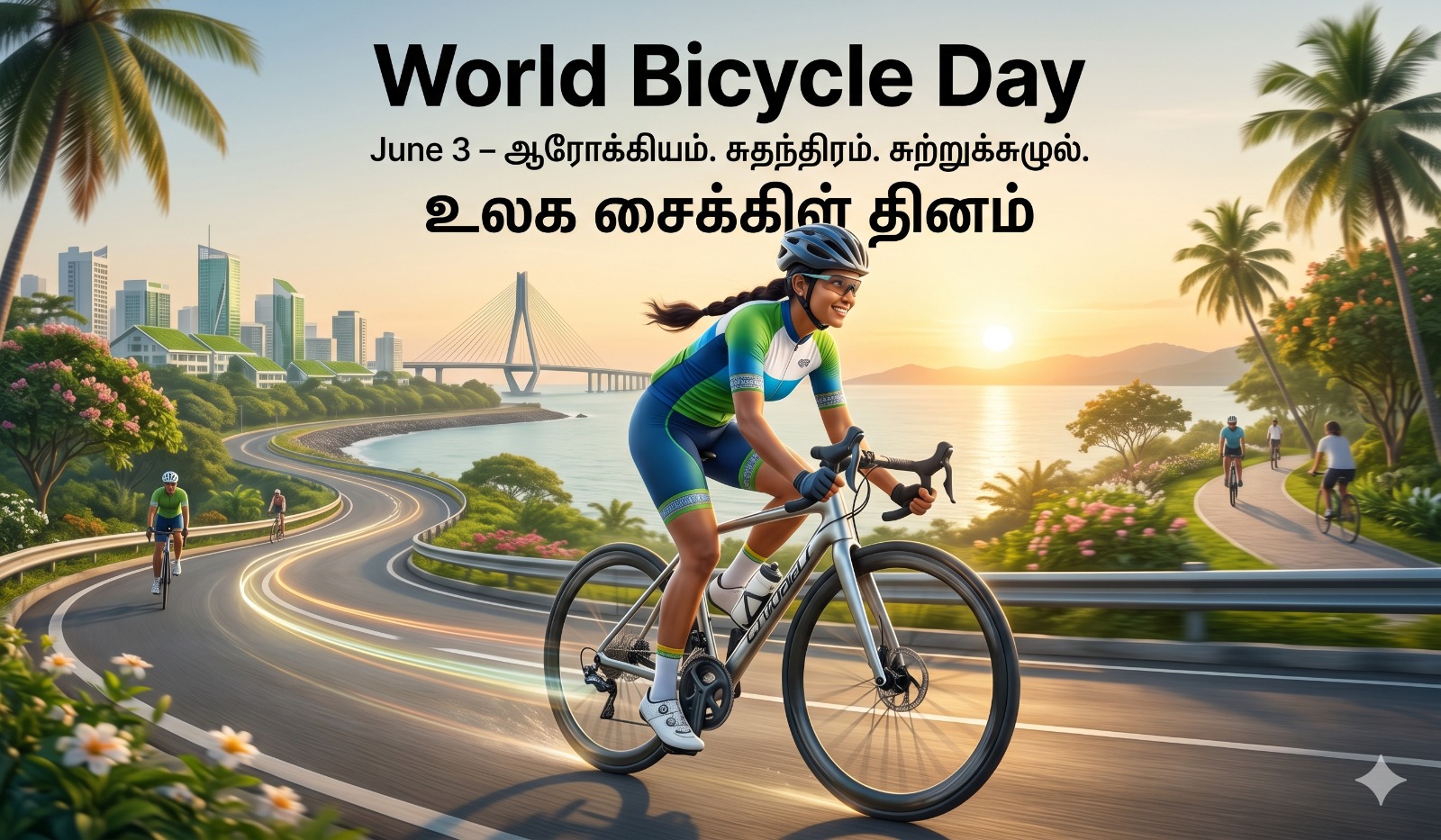 Best poster avaliable for World Bicycle Day | உலக சைக்கிள் தினம் tnposter download