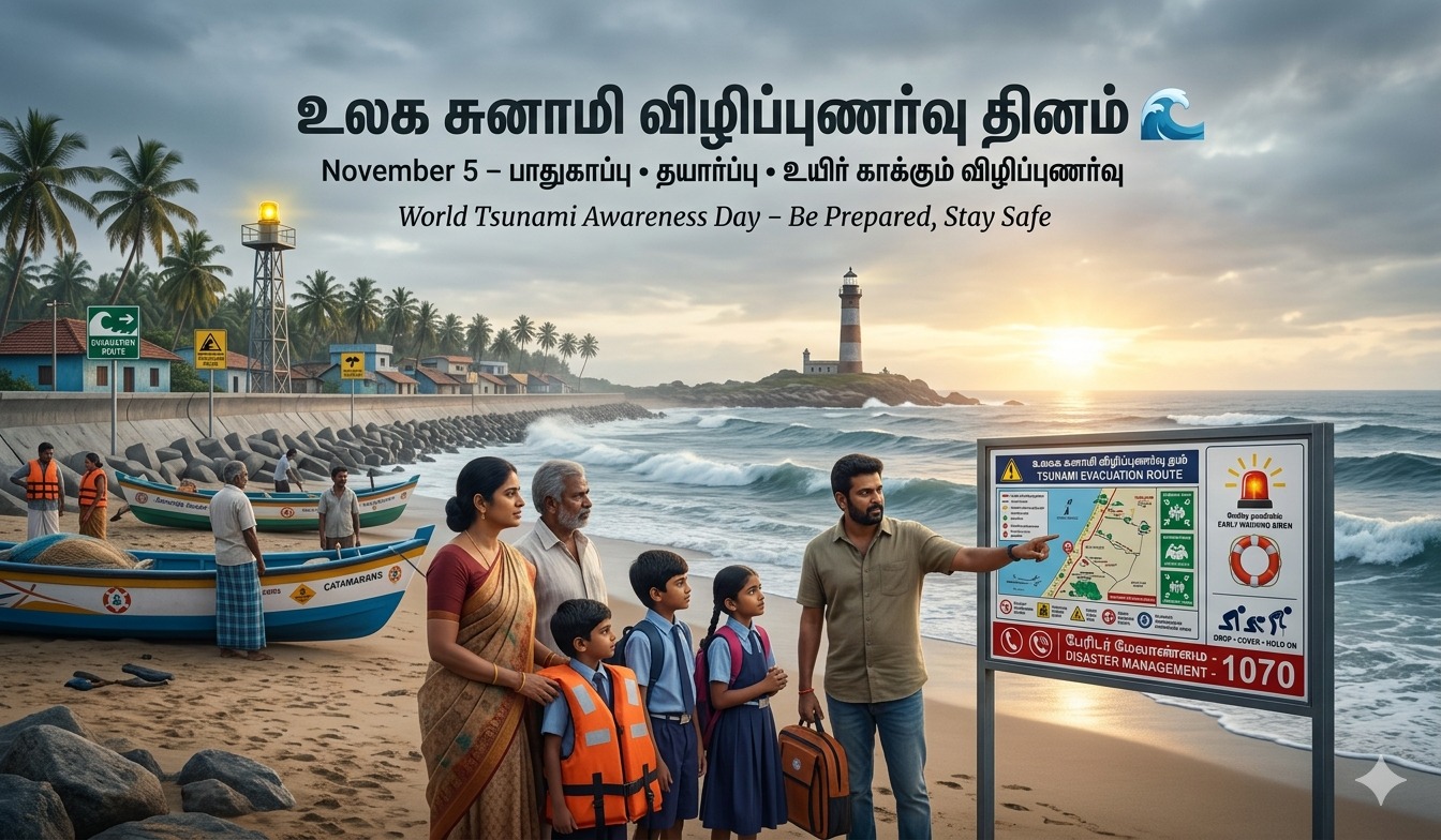 Be Alert Today, Stay Safe Tomorrow | World Tsunami Awareness Day tnposterdownload
