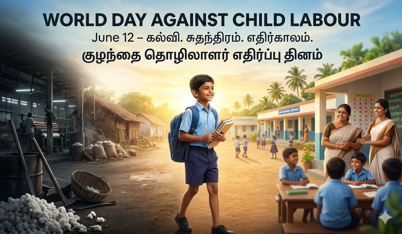 Event day poster in tnposter World Day Against Child Labour | குழந்தை தொழிலாளர் எதிர்ப்பு தினம் tnposterdownload