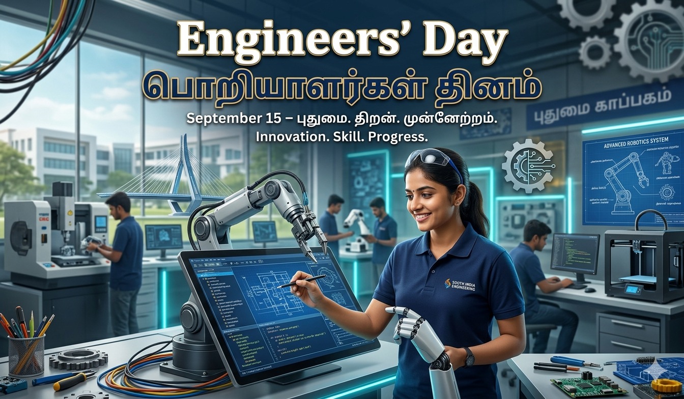 Quality poster Engineering the Future, Building the Nation | Engineers’ Day பொறியாளர்கள் தின நல்வாழ்த்துகள் tnposterdownload