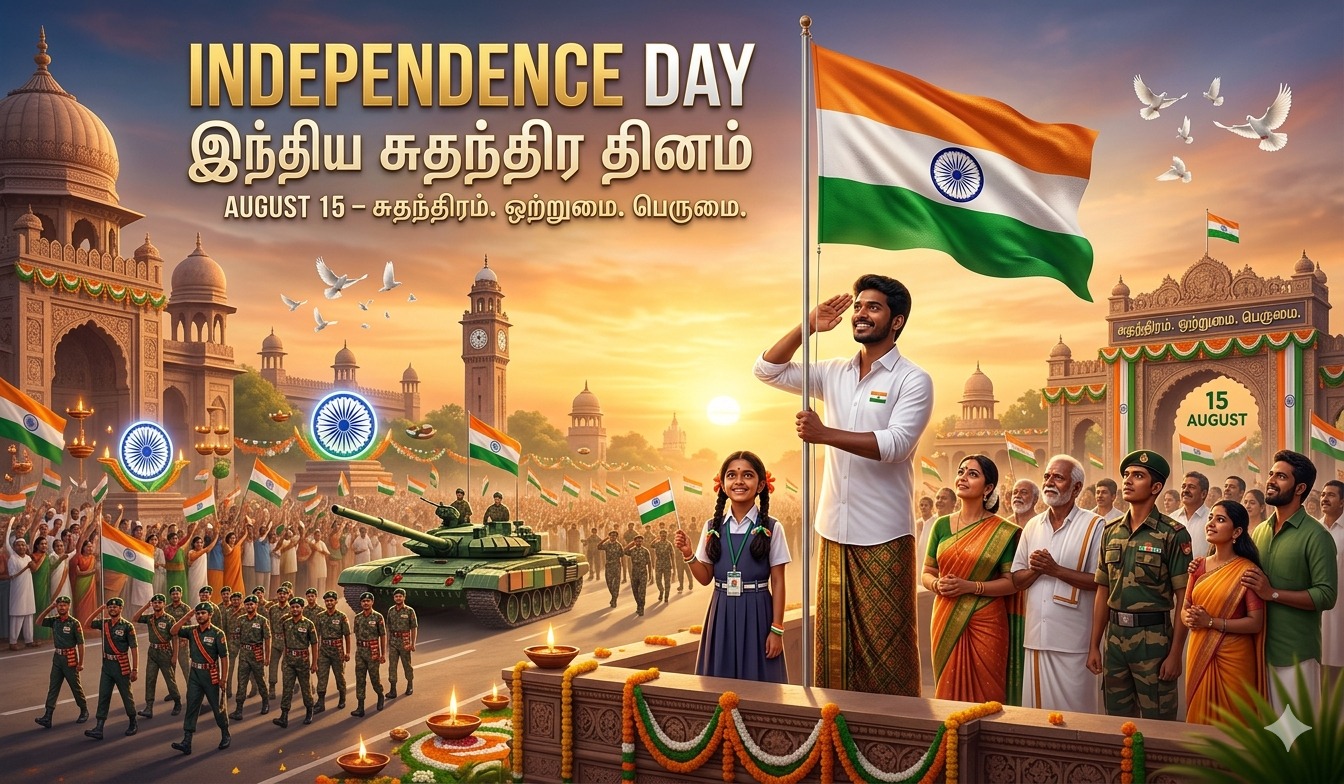 Special day poster for Independence Day | இந்திய சுதந்திர தினம்  tnposterdownload