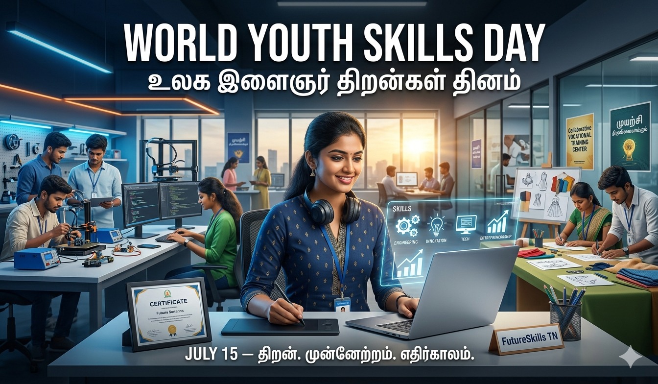 Trending poster for World Youth Skills Day | உலக இளைஞர் திறன்கள் தினம் tnposterdownload
