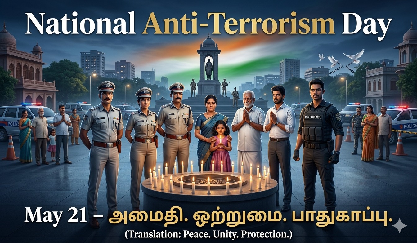 Premium poster avaliable for National Anti-Terrorism Day | தேசிய தீவிரவாத எதிர்ப்பு தினம் tnposterdownload