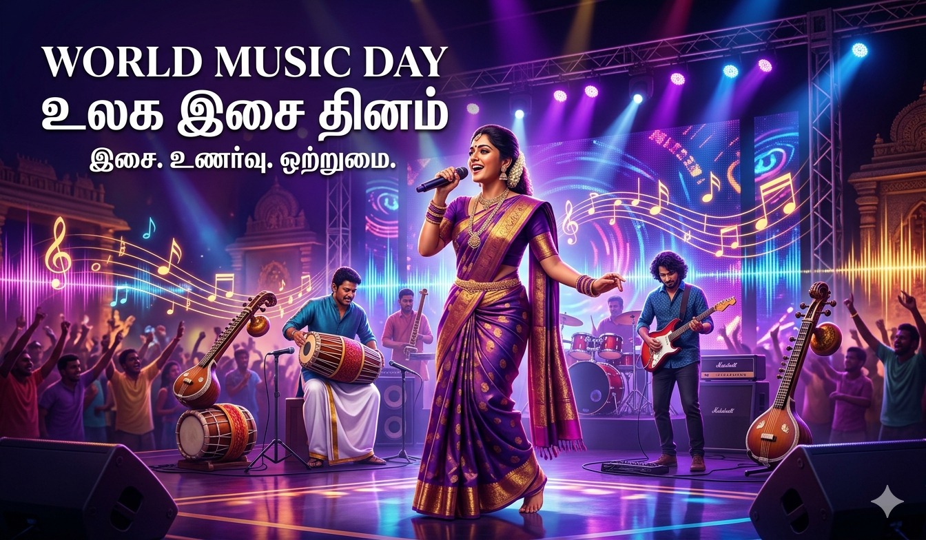 special day poster in tnposter for World Music Day | உலக இசை தினம் tnposterdownload